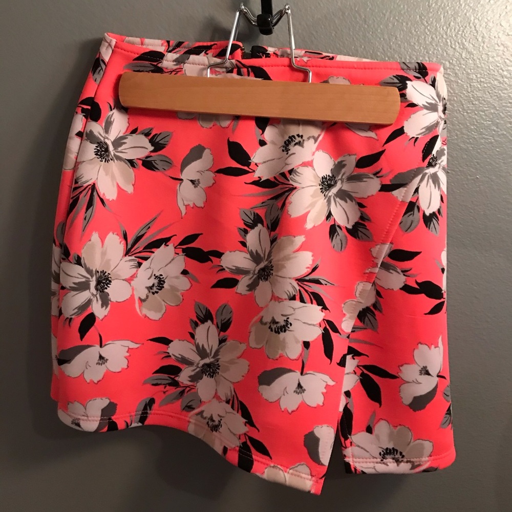 Bright floral envelope skirt